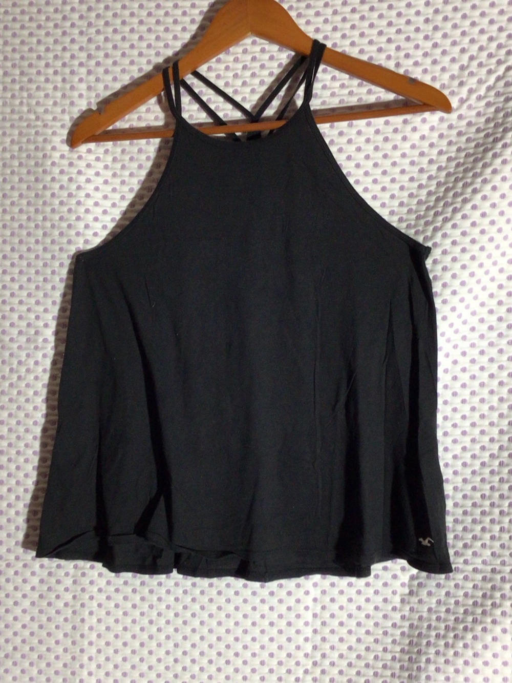 Hollister Black Strappy High-Neck Tank